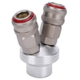 thumbnail image 1 of Conector rápido, conector de 2 vías Conector de vía de acoplador rápido cromado Diseño de próxima generación NikouMX herramienta, 1 of 8