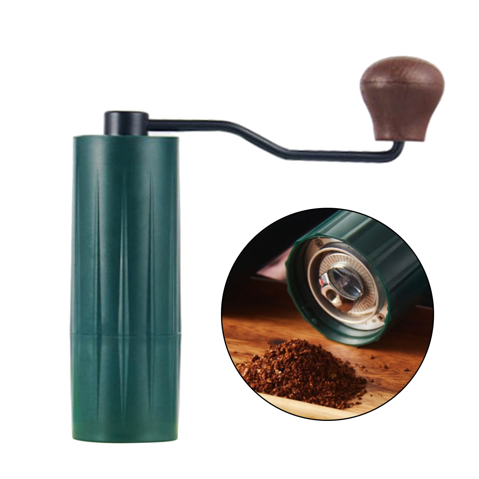 Fiocias Mini Manual Coffee Bean Hand Grinder Machine Stainless Steel Burr Green