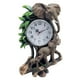 thumbnail image 1 of Reloj de pared Benzara Inc con marco de poliresina y Acento de elefante marrón y verde, 1 of 2