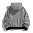thumbnail image 6 of RYDCOT Mens Hoodies Pullover Long Sleeve Casual Sweatshirts Winter Solid Color Hooded Tops with Kangaroo Pocket Gray, 6 of 9