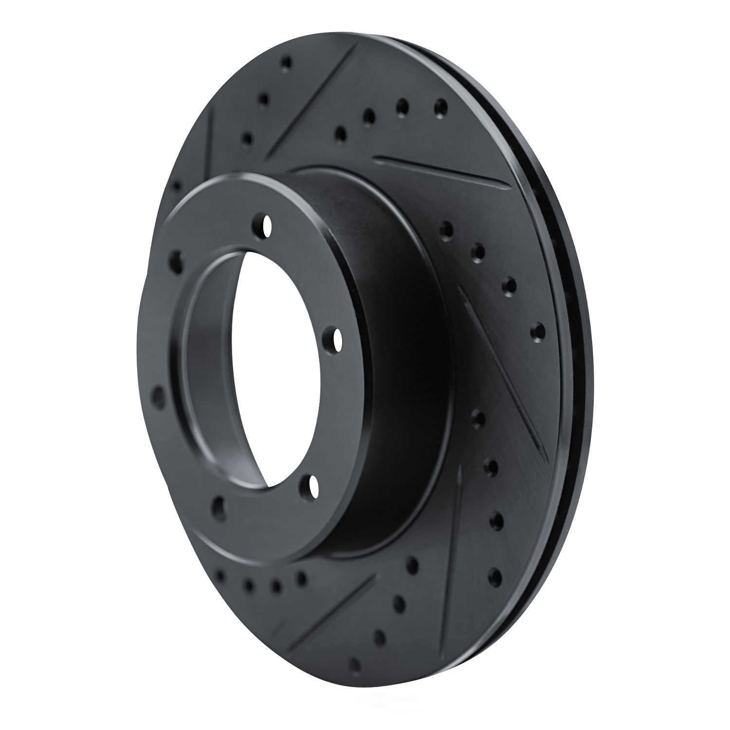 Dynamic Friction Company 633-76102L DFC Brake Rotor - Drilled And Slotted - Black