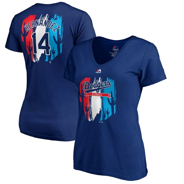 Enrique Hernandez Los Angeles Dodgers Majestic Women's 2019 Spring Training Name & Number V-Neck