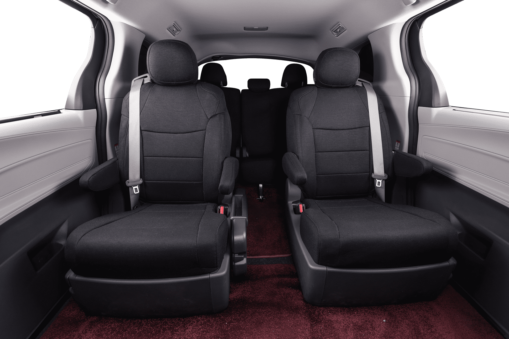coverdream Grand Highlander Seat Covers Full Set for 2024 2025 2026 Toyota Grand Highlander SUV Seat Cushion,2nd Row w/Captain Seats - Polyester (Black,Full Set)
