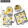 thumbnail image 6 of Yellow and Gray Pioneer Flower Kitchen Oven Mitt and Pot Holder Sets 2 Pcs for Baking, Cooking and Grilling, Heat Resistant Up To 392 °F, 6 of 7