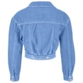 thumbnail image 6 of Blmnix Button Women's Coats, Jackets & Vests Denim Jean Jacket Women Trucker Jackets Blue Cocoon Long Sleeve Cropped Jackets for Women Casual, 6 of 6