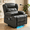 Black, variant on Power Recliner Sofa with 8-Point Massage, Lumbar Heating, LED Strip Light, Cup Holder, Side Pocket, Phone Holder, Reclining Loveseat for Home Theater, Faux Leather, Black