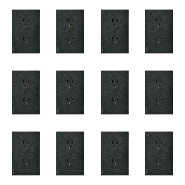 Placa Con Contacto Dúplex Lucek Flat Pack 12 negro