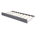 thumbnail image 4 of Gray Upholstered Bed With Twin Trundle And Delicate Stripe Headboard Design Size Fleece Upholstery Wonderful Accent, 4 of 7
