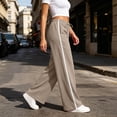 thumbnail image 4 of Nugftut Womens Wide Leg Pants Striped Elastic Waist Casual Sweatpants Lightweight Fall Pants, 4 of 7