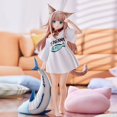 thumbnail image 2 of Figura de Anime de cabeza dorada My Cat Is A Kawaii Girl, Sakura, harina de soja, sentarse y comer peces, juguete coleccionable de PVC, 14/21CM, 2 of 5