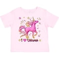 thumbnail image 3 of Inktastic I Love Unicorns- Pink and Yellow Boys or Girls Toddler T-Shirt, 3 of 5