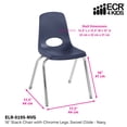 ECR4Kids 16in Stack ChairChrmNV Glide, 6pk