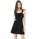 thumbnail image 1 of INSPIRE CHIC Vestido corto de tirantes con botones de ante sintético para mujer XS Negro, 1 of 7