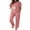 Dusty Rose, variant on 100% Cotton Pajama for Women Short Sleeve Pj Top With Long Pants 2 Piece Lounge Set with Pocket