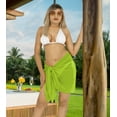 thumbnail image 5 of HAPPY BAY Swimsuit Swim Cover up Short Women's Beachwear Summer Pool Beach Wraps Skirt Swimwear Coverups Bikini Cover-ups for Women One Size Plain, Parrot Green, 5 of 5