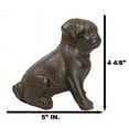 thumbnail image 2 of Rustic Cast Iron Metal Whimsical Fawn Pug Puppy Dog Sitting Figurine Decor, 2 of 8