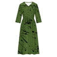 thumbnail image 3 of Vestido de Verano para Mujeres Impreso Cuello de Vuelta de Manga de Tres Cuartos, Estilo de Ocio de Moda para Ocasional, Fiesta Y Vacaciones, 3 of 5