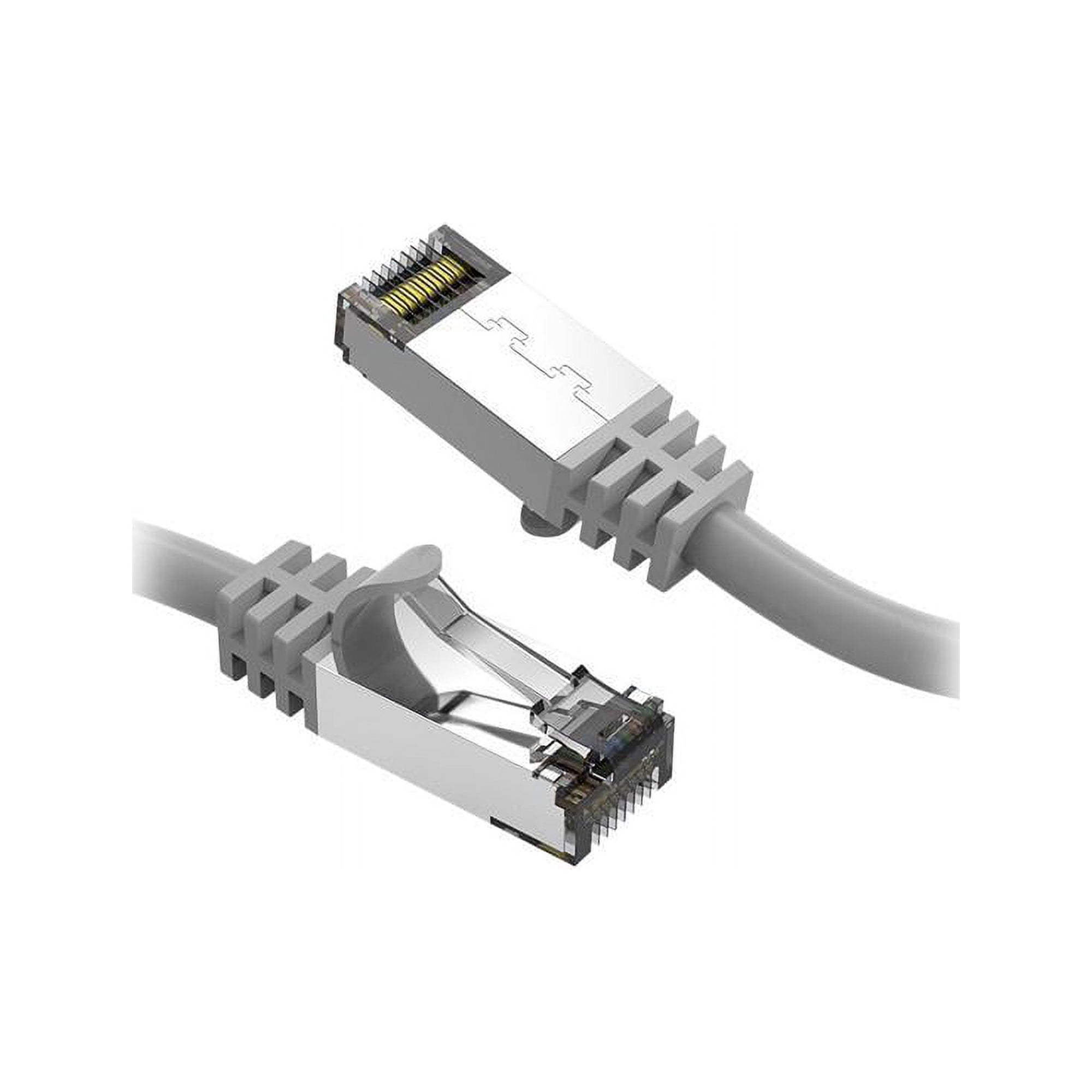 Nippon Labs Cat8 RJ45 7ft Ethernet Patch Internet Network LAN Cable, In/Outdoor, 26AWG, Shielded Latest 40Gbps 2000MHz, Weatherproof S/ftP -in Wall, Outdoor for Gaming/Router/Modem/PC/Switch (Gray)