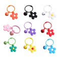 thumbnail image 1 of Flower Keychain Bell Charm Miniature Key Ring for Bags and Keys Multiple Candy Color Floral Pendant Keyring Accessory, 1 of 4