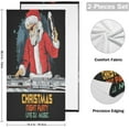 thumbnail image 2 of Unique Santa Claus Dj Hand Towels 2 Pack, Christmas Music Theme Kitchen Towel Ultra Soft and Highly Absorbent, Decorative Fingertip Face Towel for Bathroom Hotel 28x15in, 2 of 6