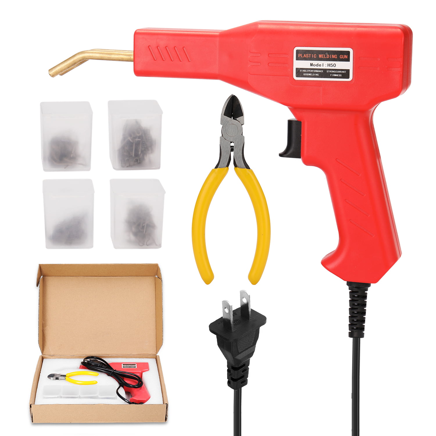 220V Hot Stapler Machine Handy Plastic Welder Garage Repairing Welding Tool Kit 
