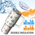 thumbnail image 2 of 40oz Stainless Steel Tumbler Gift - Winter Themed Reindeer, Double Wall Insulated Cup w/Handle & Straw, 2 of 4
