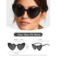 thumbnail image 4 of Gafas de sol vintage Ricawa en forma de corazón estilo cat eye, paquete de 8, color negro, 4 of 7