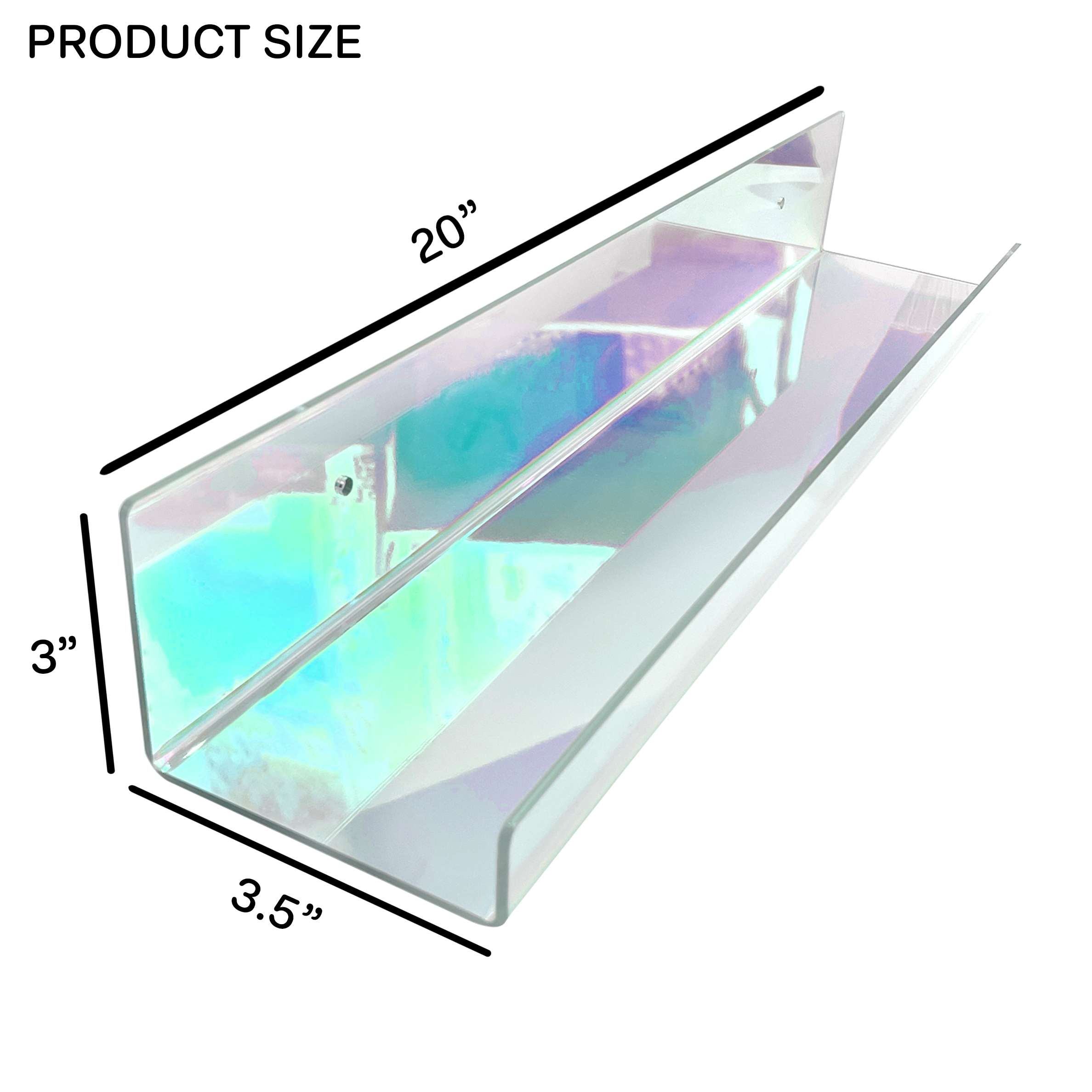 OneDesign Home Iridescent Floating Wall Shelves Set of 2 for Bedrooms and Creative Spaces