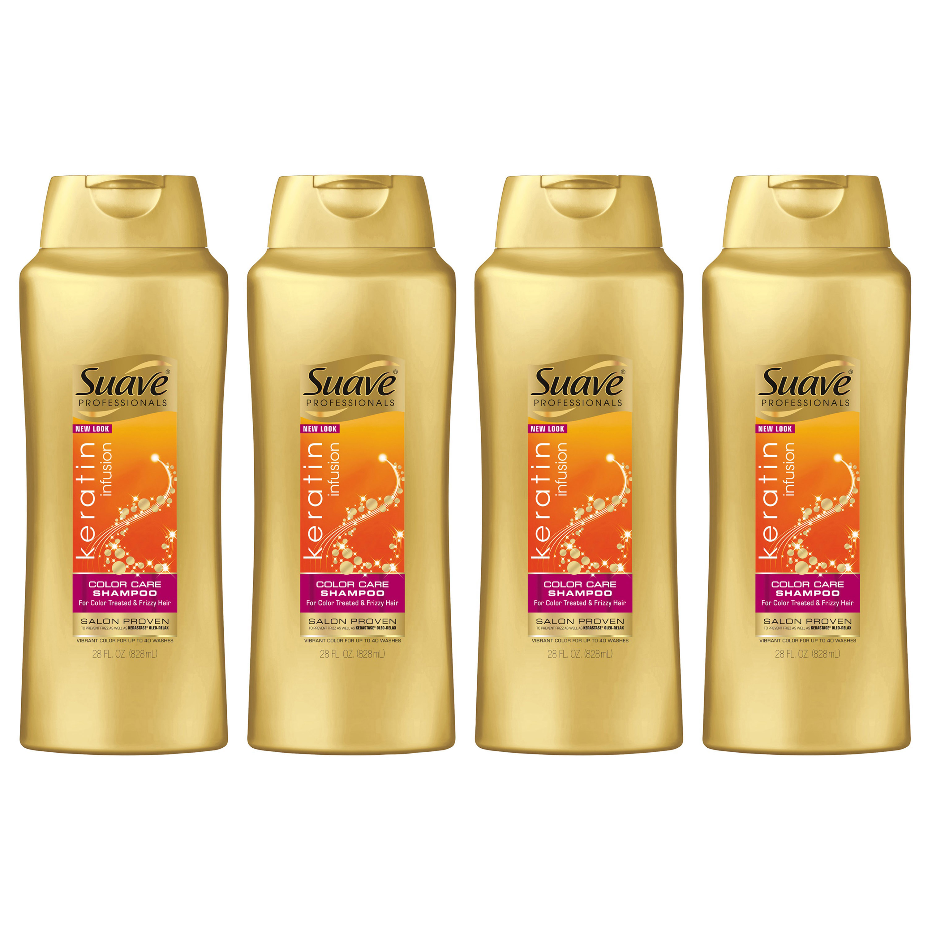 Suave Keratin Infusion Color Care Shampoo, 28 oz, 4 count