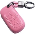 thumbnail image 3 of Alegender Pink Leather Key Fob Cover Case Remote Protector for 2017 2018 2019 2020 2021 Jeep Grand Cherokee Chrysler, 3 of 5