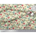 thumbnail image 2 of Soimoi Rayon Crepe Fabric Leaves & Laceleaf Floral Print Fabric by Yard 46 Inch Wide, 2 of 3