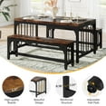 thumbnail image 4 of Tribesigns 55 Inch Dinning Table Set for 4-6, 3-Piece Kitchen Table with 2 Benches, 4 of 8