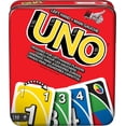 thumbnail image 1 of Juego de cartas Mattel Games UNO para familiares zurdos con caja de hojalata, 1 of 6