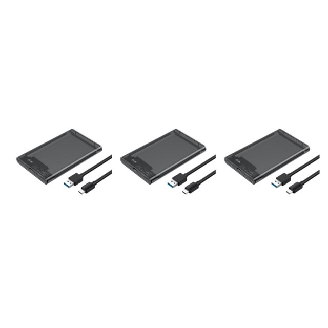 sweethay Estuche HDD transparente SSD Recinto de estado sólido externo 2.5 pulgadas SATA a USB Soporte 6TB Dispositivo móvil Gris 3.1 Type1 NO1