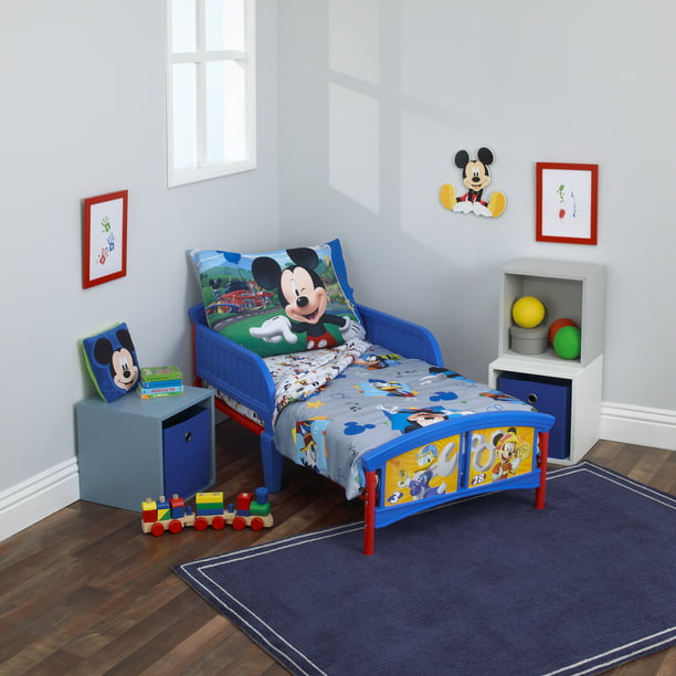 Disney 4 Piece Mickey Mouse Having Fun Toddler Bedding Set Red, Lion King Toddler Bed Sheets