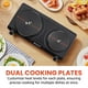 thumbnail image 3 of Elite Gourmet EDB-302BF# - Quemador de hierro fundido doble, placa caliente eléctrica de 1500 vatios, controles de temperatura, luces indicadoras de alimentación, fácil de limpiar, color negro, 3 of 5