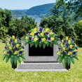 thumbnail image 2 of Flores artificiales de cementerio LVXINLI con jarrón de 47 cm, 2 paquetes, 2 of 7