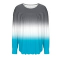 thumbnail image 4 of Heisall Womens Plus Size Tops Long Sleeve Round Neck Loose Casual Ombre T-Shirts Home Daily Wear, 4 of 6