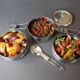 thumbnail image 3 of Stainless Steel Traditional Indian Lunch Box, Food Container,Indian Tiffin, Food storage container,Office Use (3 Tier Lunch Box), MEDIUM, 3 of 5