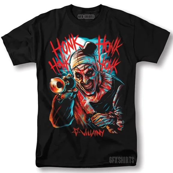 Terrifier Shirt Classic Horror Movie Vintage Graphic Design T-Shirt ,Black Color,Size M