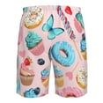 thumbnail image 6 of Kdxio Cupcakes and Donuts Pattern Mens Casual Shorts - Drawstring Summer Beach Sports Shorts for Men, 6 of 9