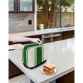 thumbnail image 3 of Green Vintage Small Toaster Cover 2 Slice, Kitchen Appliance Covers, Geometric Stripes Simple Lines Toaster Oven Cover with Loop, Bread Machine Cover Polyester Dust Cover Protection, 3 of 4