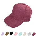 thumbnail image 3 of Adjustable Unisex Suede Baseball Cap Curved Brim Hat Solid Color Outdoor Sports Hat, 3 of 6