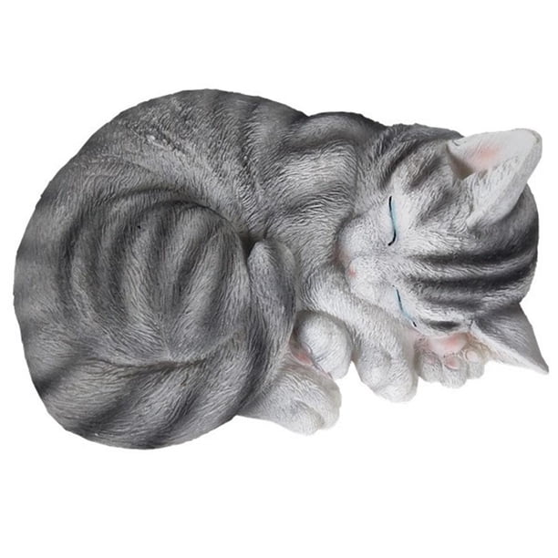 Gato Durmiente De Jardín, Adornos De Arte De Gato Lindo, Manualidades De Jardín Para Césped De Patio Vogacara HA041318-01