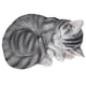 thumbnail image 1 of Gato Durmiente De Jardín, Adornos De Arte De Gato Lindo, Manualidades De Jardín Para Césped De Patio Vogacara HA041318-01, 1 of 6