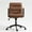 Brown, variant on PAPROOS Office Chair with Arms, Mid Back Home Office Desk Chair with Padded Armrest, Ergonomic PU Leather Task Chair Rolling Swivel Chair with Wheels, Brown