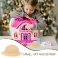 thumbnail image 4 of Decorative Small Straw Hat Miniature Straw Hat Mini Straw Top Hat for DIY Crafts 2pcs, 4 of 9
