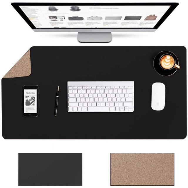 Almohadilla de escritorio Alfombrilla de escritorio ecológica de doble cara hecha de corcho natural y alfombrilla de ratón de cuero 90 * 45 cm Zhivalor LL-0850