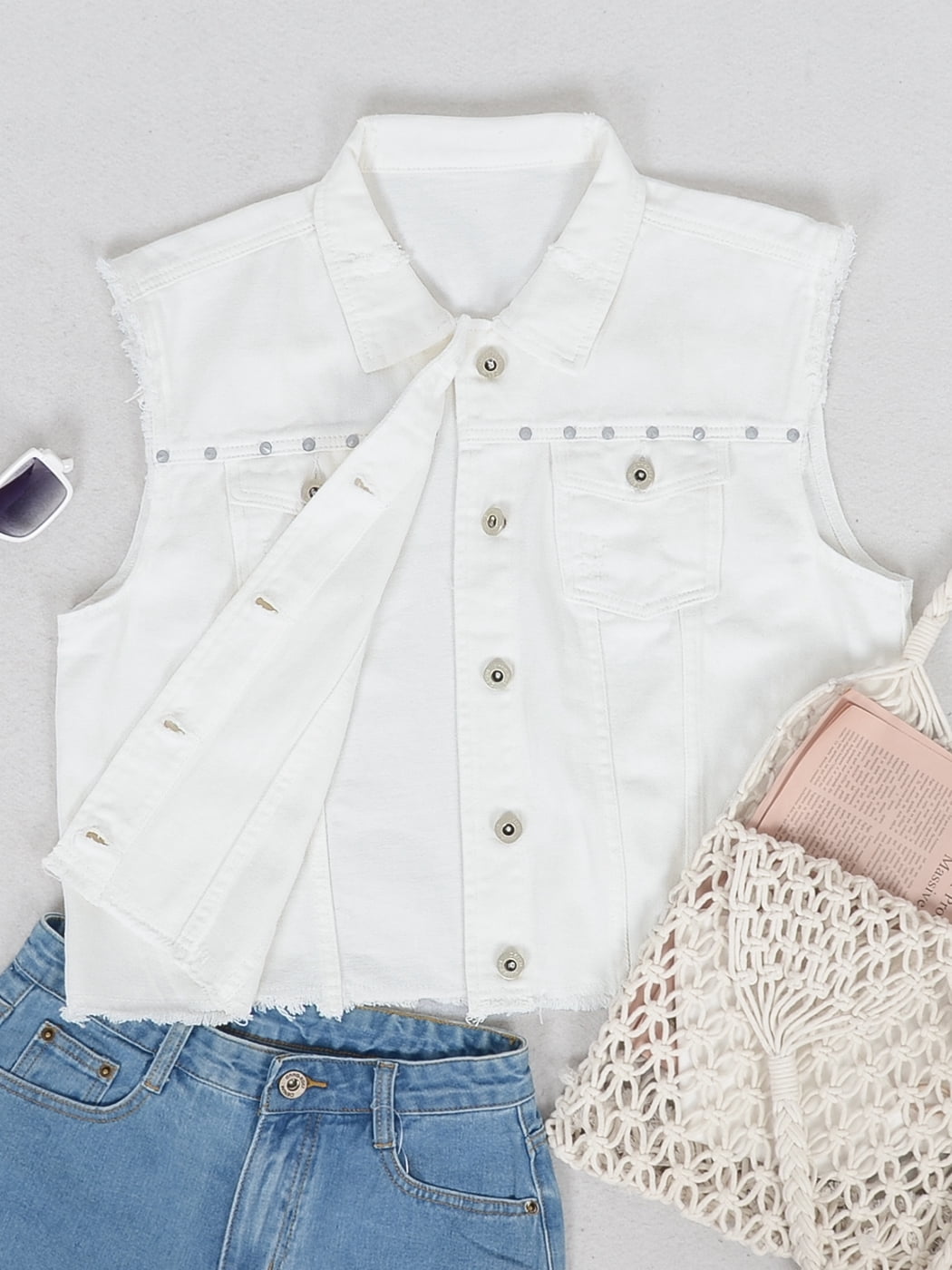 Off-White buttoned denim vest - Blue