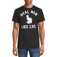 thumbnail image 3 of Father's Day Men's & Big Men's Cat Dad Short Sleeve Graphic Tees, 2 Pack, Funny Cat Shirts, 3 of 6